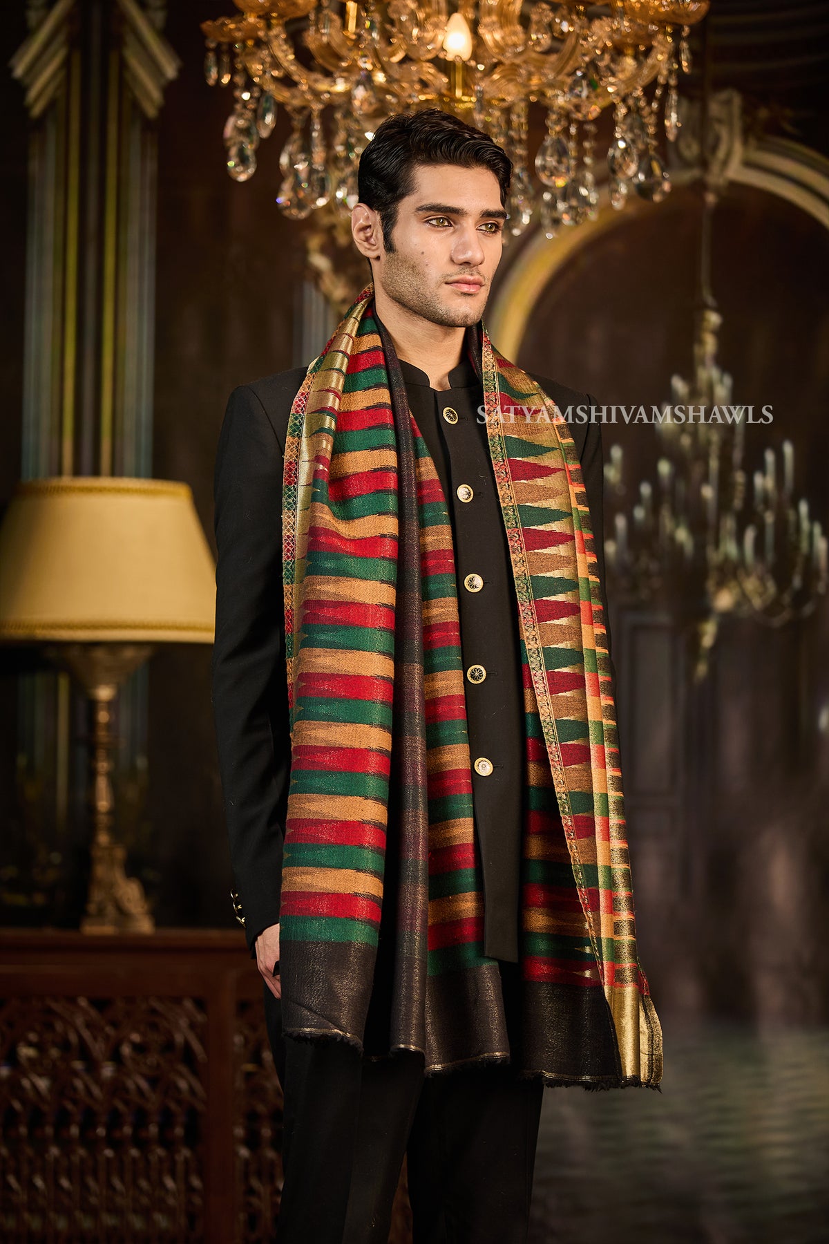 Moonlight fine wool  Reversible ekat deisgn Stole