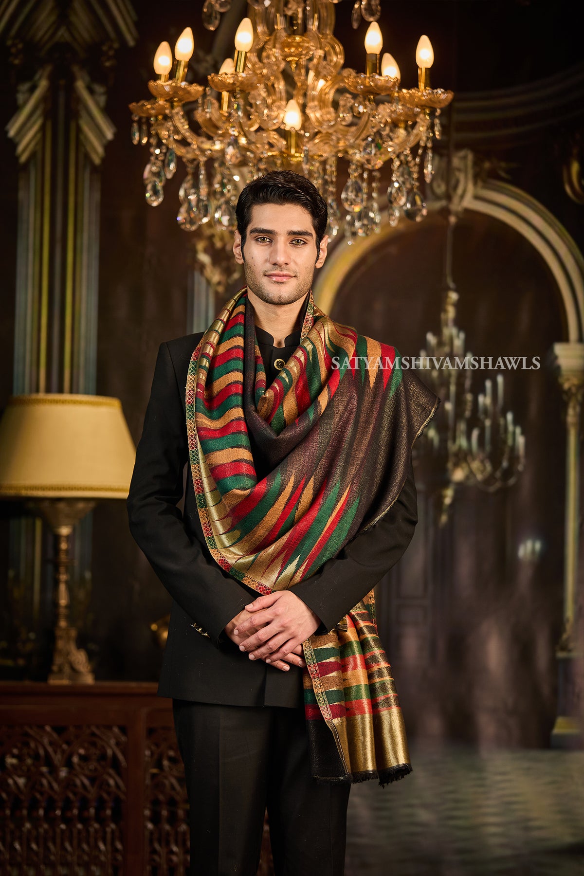 Moonlight fine wool  Reversible ekat deisgn Stole