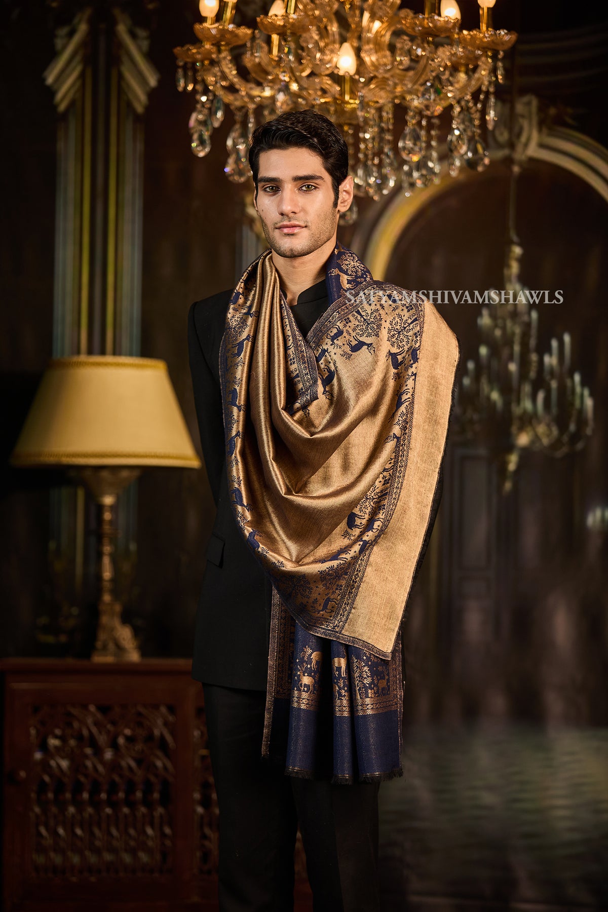 Moonlight Royal Blue Heritage border Stole