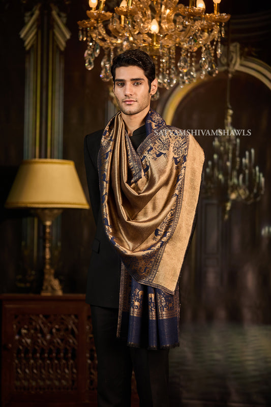 Moonlight Royal Blue Heritage border Stole