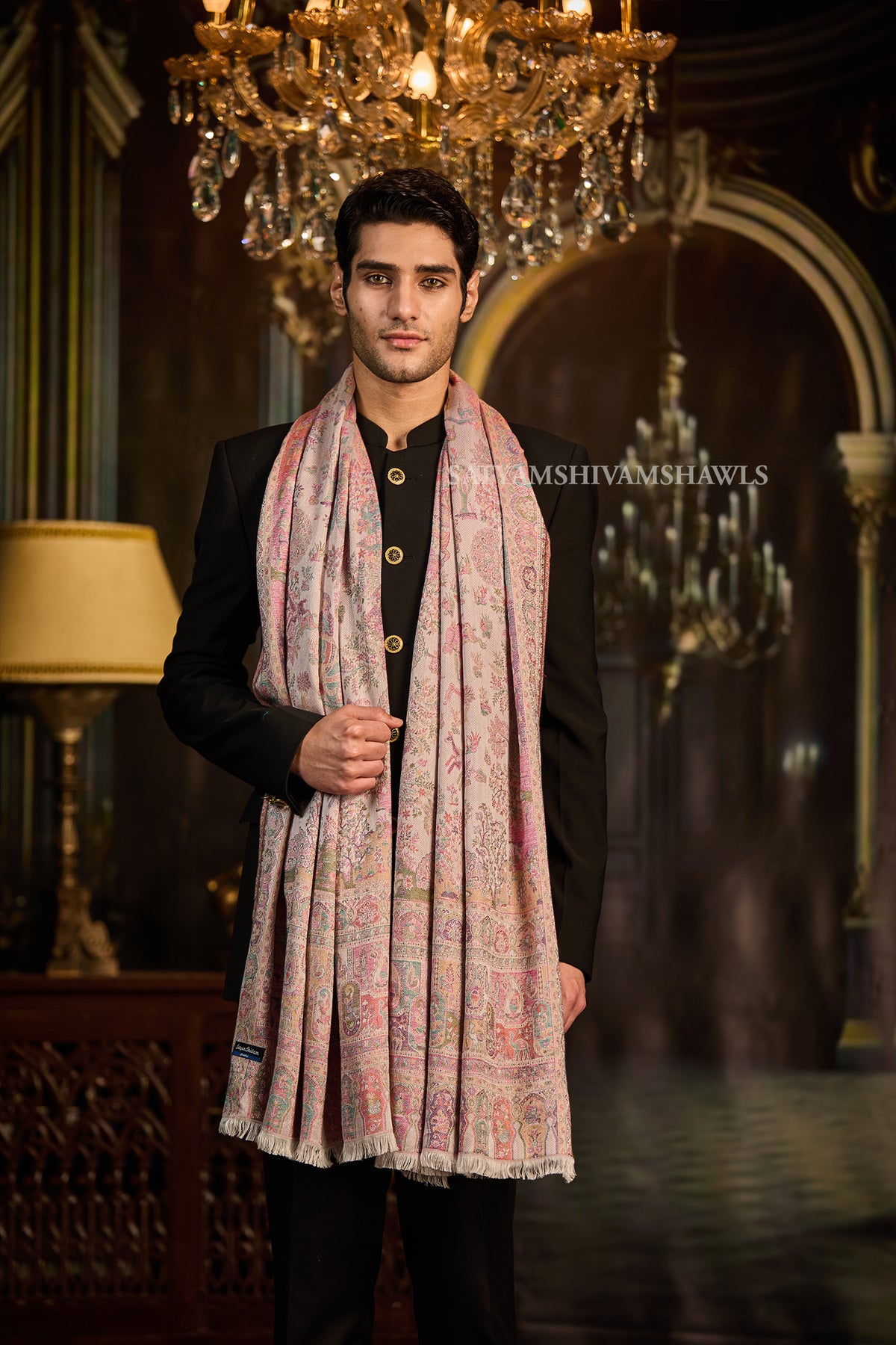 PAISLEY KALAMKARI WOMENS FINE SOFT SILK WOOL JMAWAR STOLE