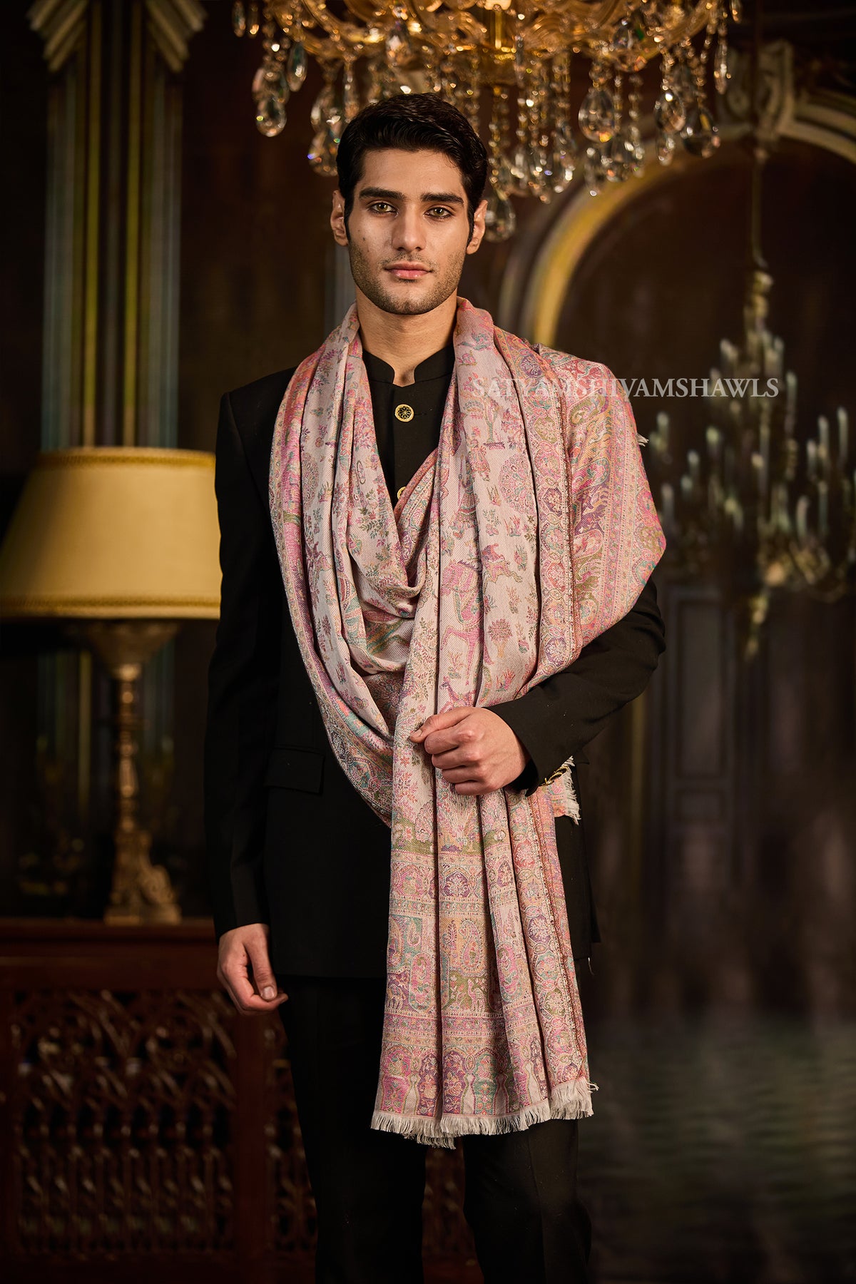 PAISLEY KALAMKARI WOMENS FINE SOFT SILK WOOL JMAWAR STOLE