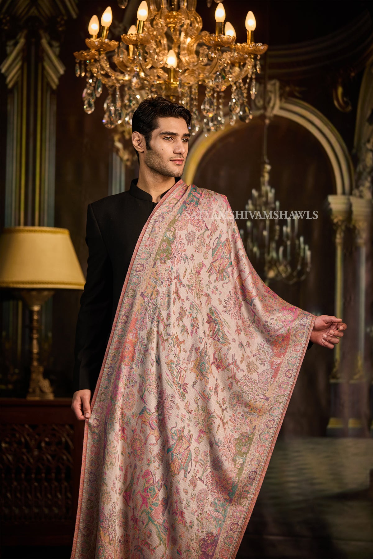 PAISLEY KALAMKARI WOMENS FINE SOFT SILK WOOL JMAWAR STOLE