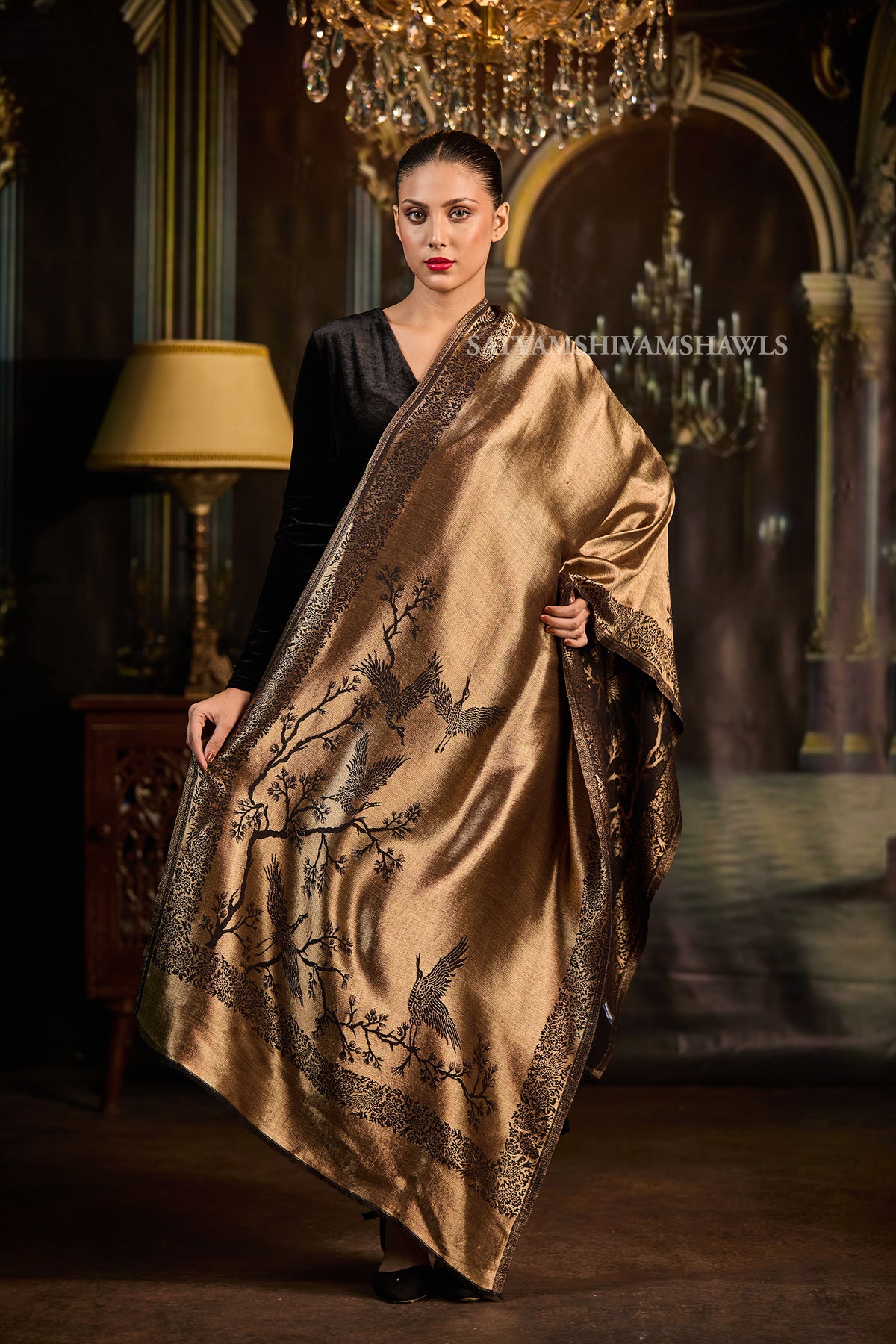 Moonlight Golden Bloom Women stole