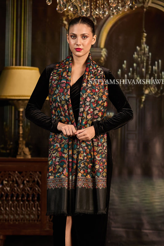 Midnight Floral kani Women Stole