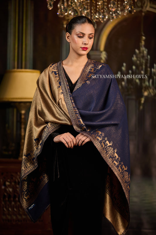 Moonlight Royal Blue Heritage border Stole