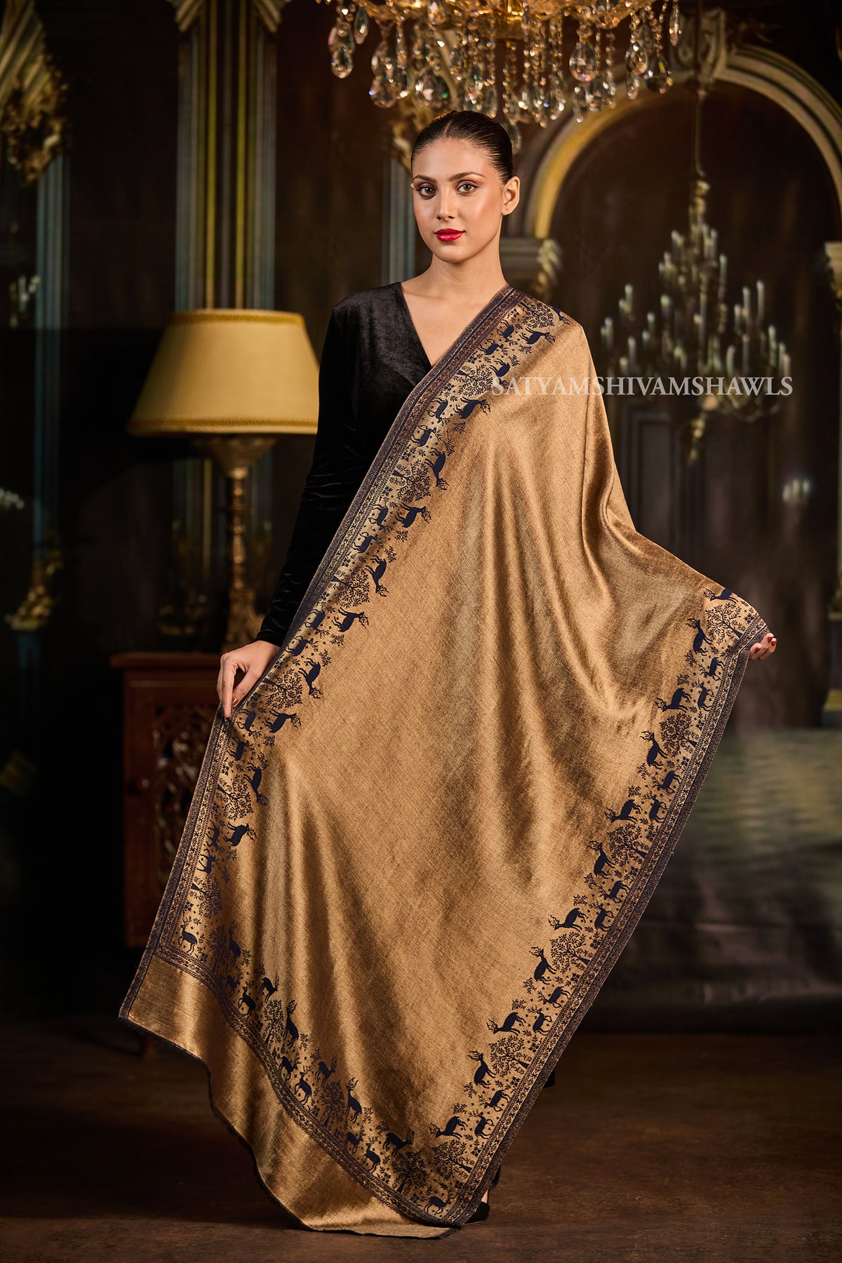 Moonlight Royal Blue Heritage border Stole