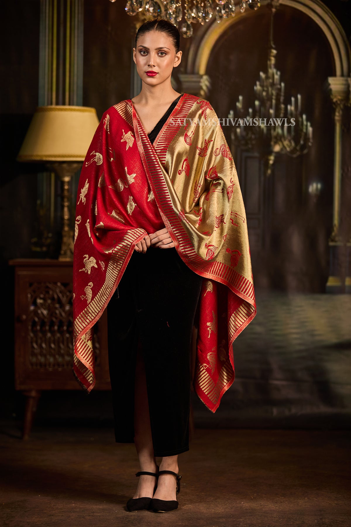 Fine wool  Reversible Women Stole