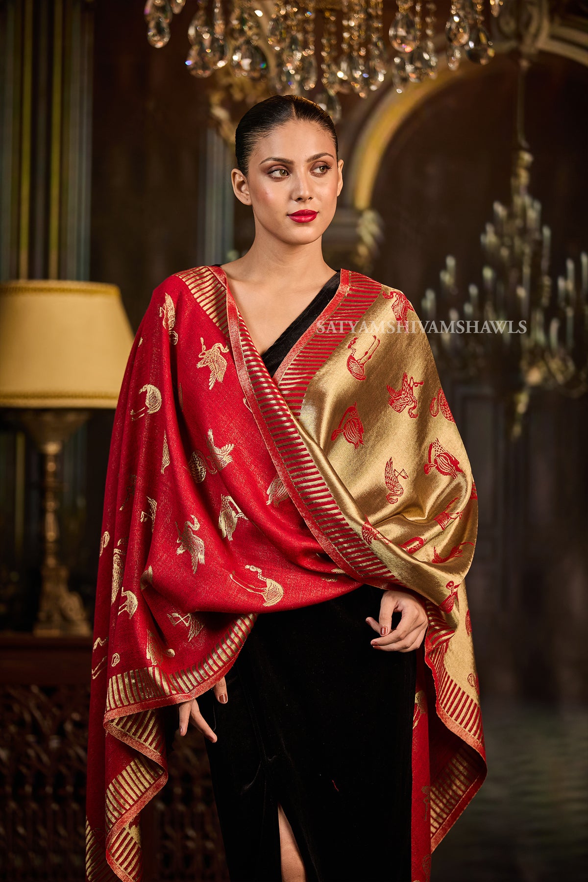 Kashmiri Rhapsody Reversibal Women Stole