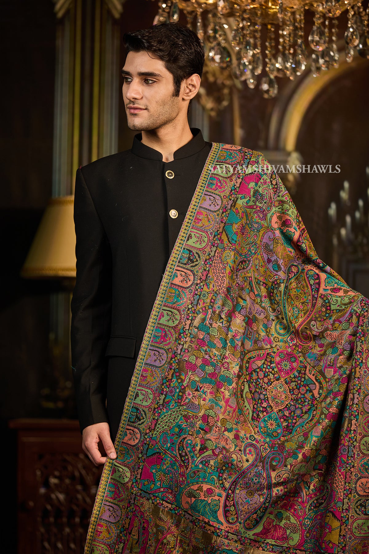 Moonlight Antique Paisley Kani men Stole