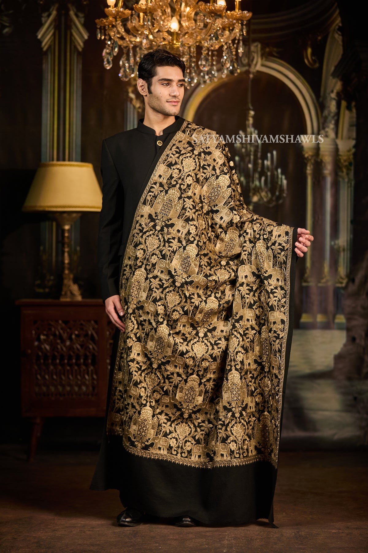 SHIKAAR-E-KASHMIR" TILLA EMBRODIERY FINE PASHMINA WOOL, WARM AND SOFT,