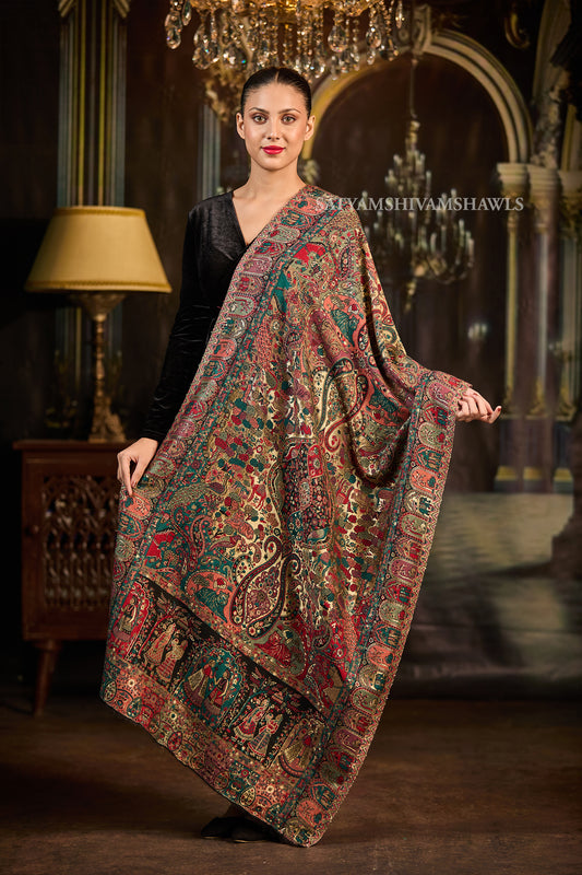 Moonlight Antique Paisley Kani Women Stole