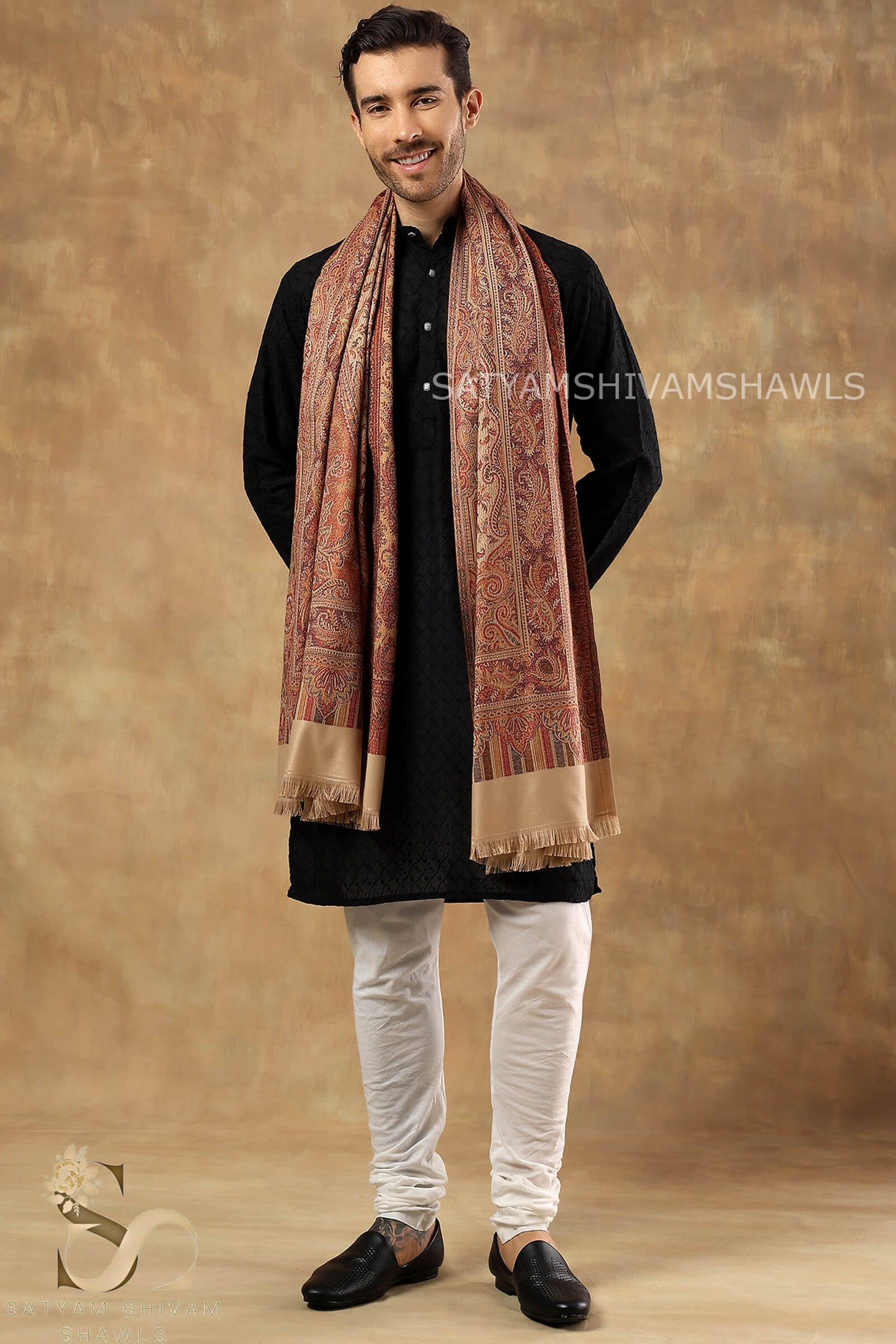 His and Her Gift Set of Jamawar and kaani Shawls With  premium box packaging