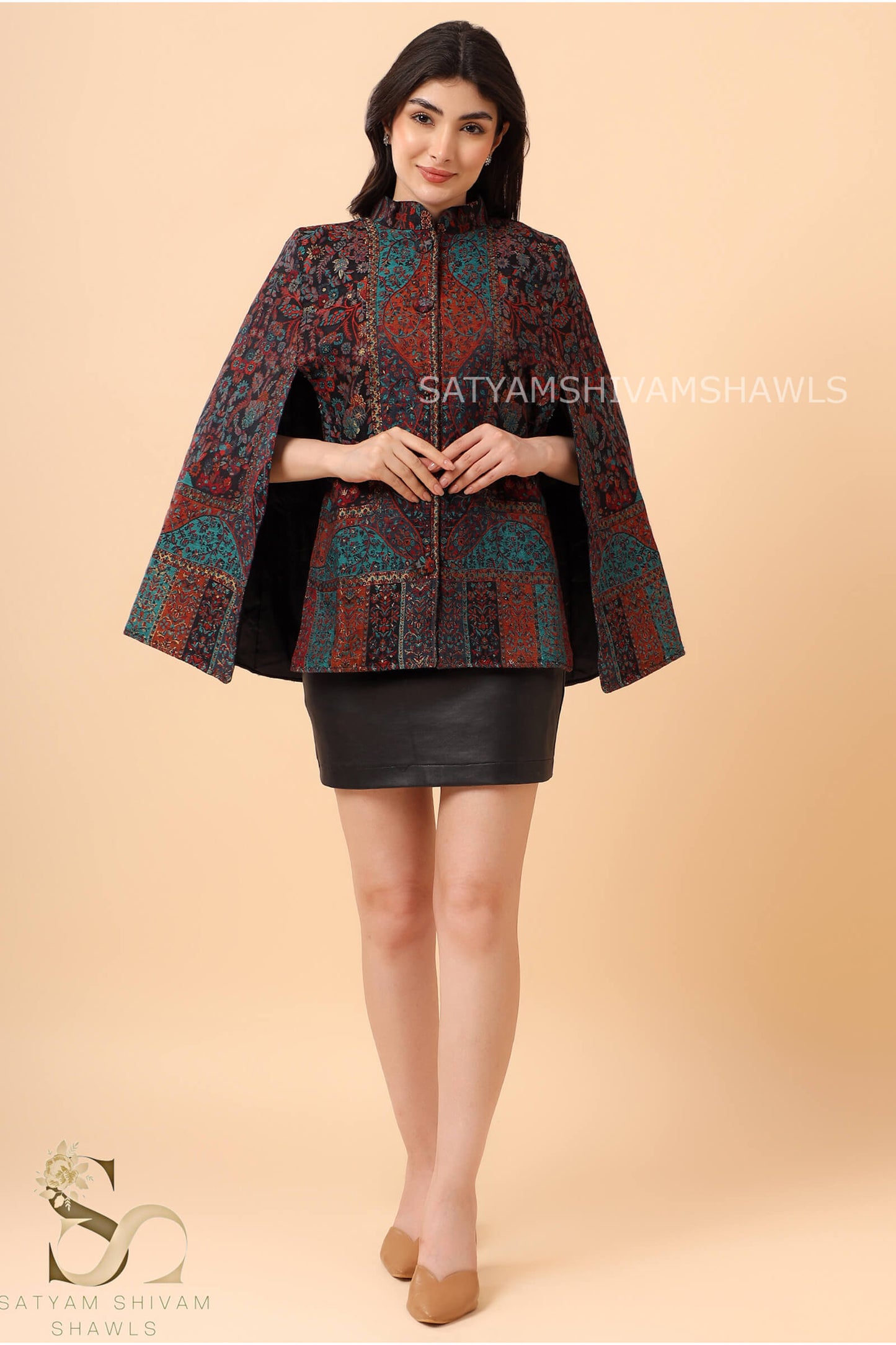 LIFE OF TREE CLASSICAL THEME DESIGN  KALAMKANI CAPE ,BLACK