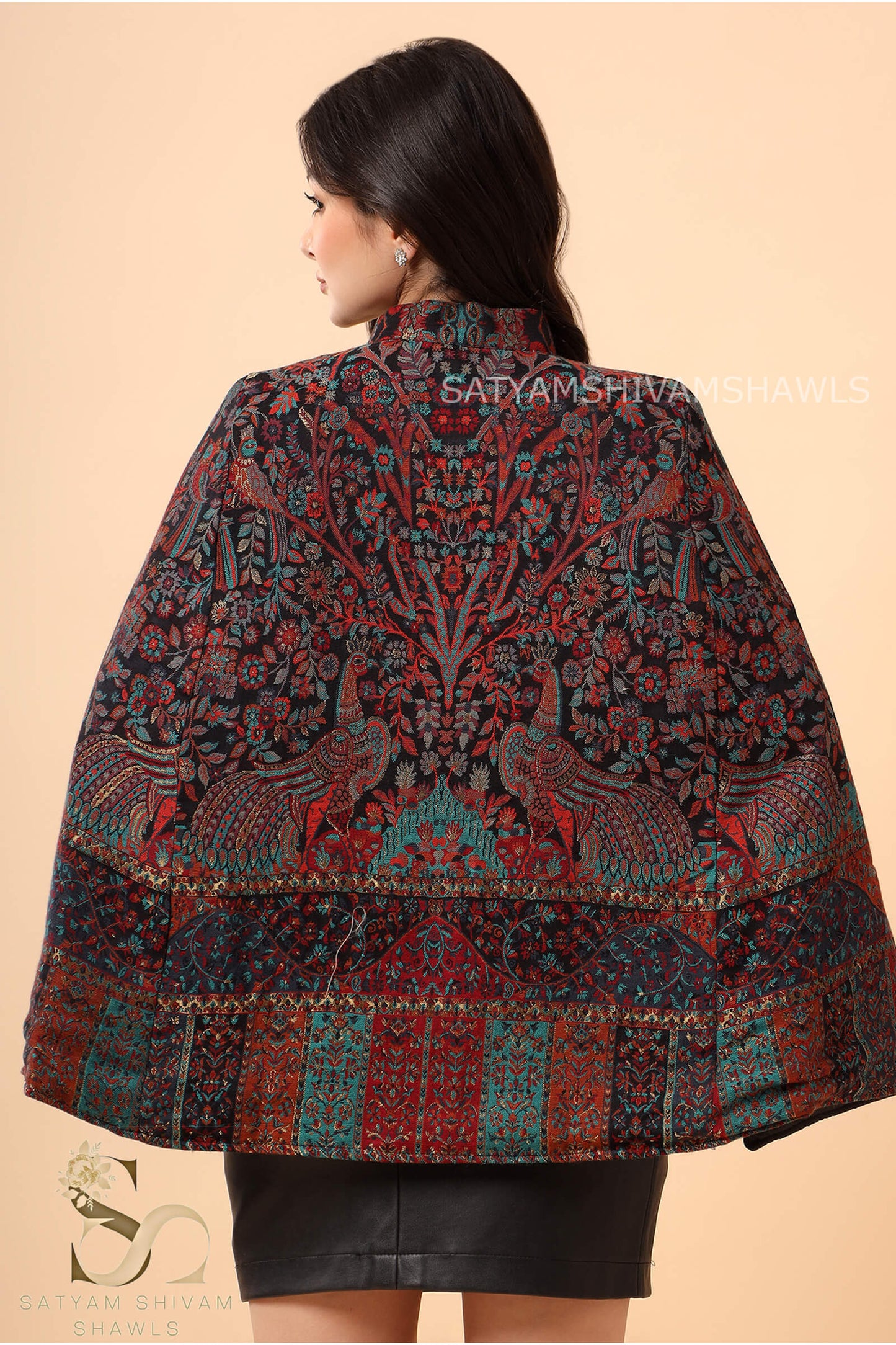 LIFE OF TREE CLASSICAL THEME DESIGN  KALAMKANI CAPE ,BLACK