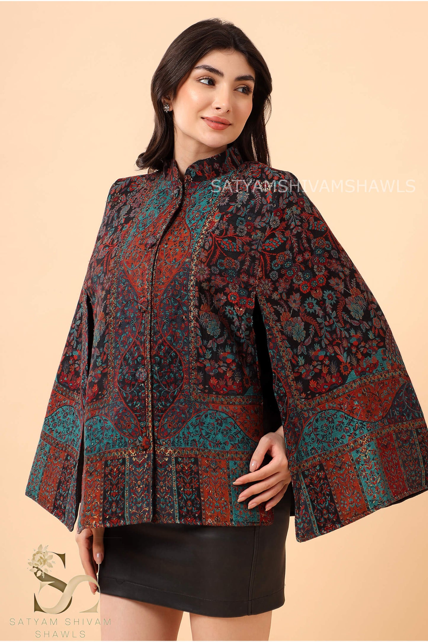 LIFE OF TREE CLASSICAL THEME DESIGN  KALAMKANI CAPE ,BLACK
