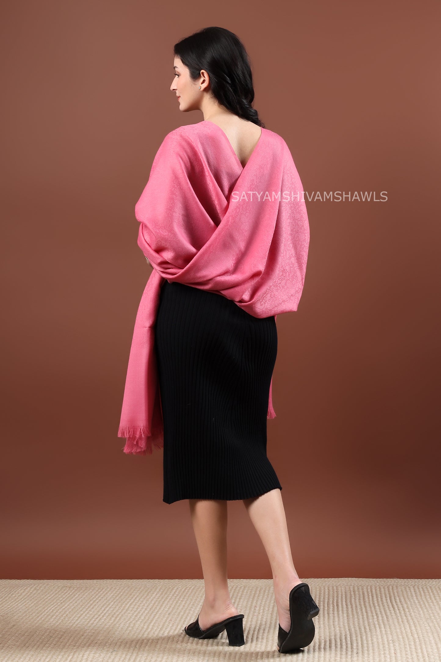 womens pure wool self design shawl,light weight and soft