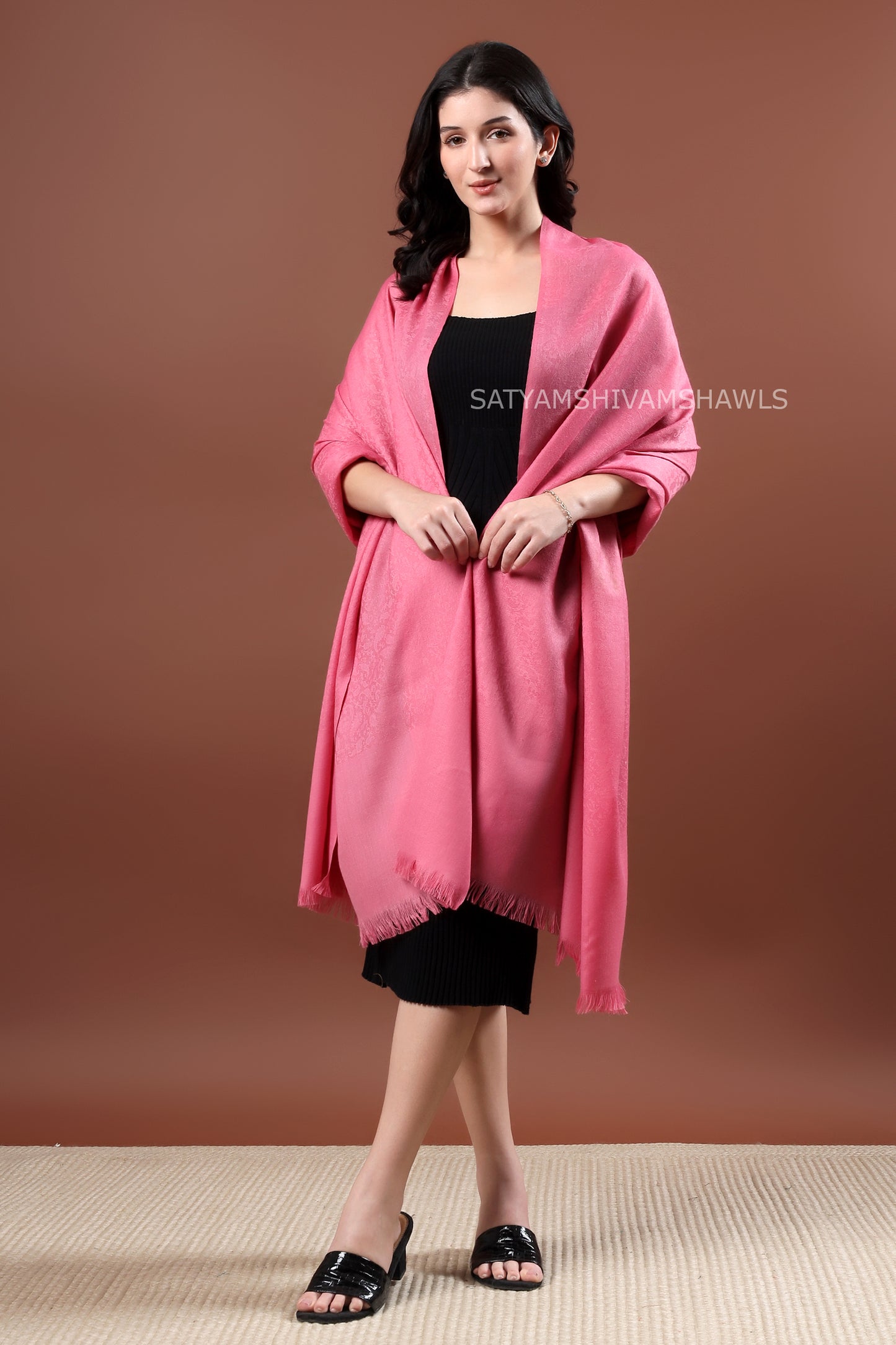 womens pure wool self design shawl,light weight and soft