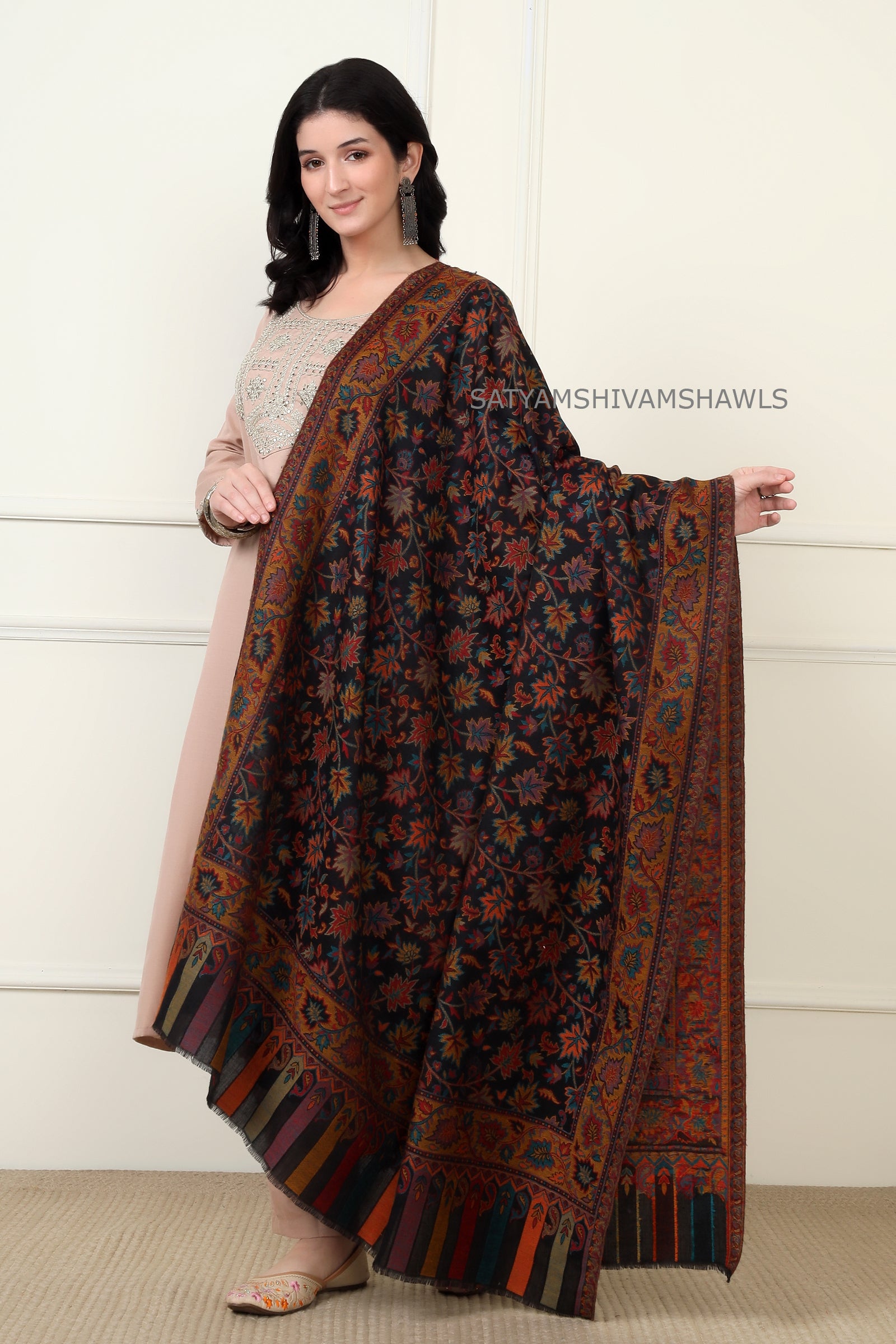 ETHNIC KASHMIRI CHINAR DESIGN KANI  SHAWL,  Soft And Warm,