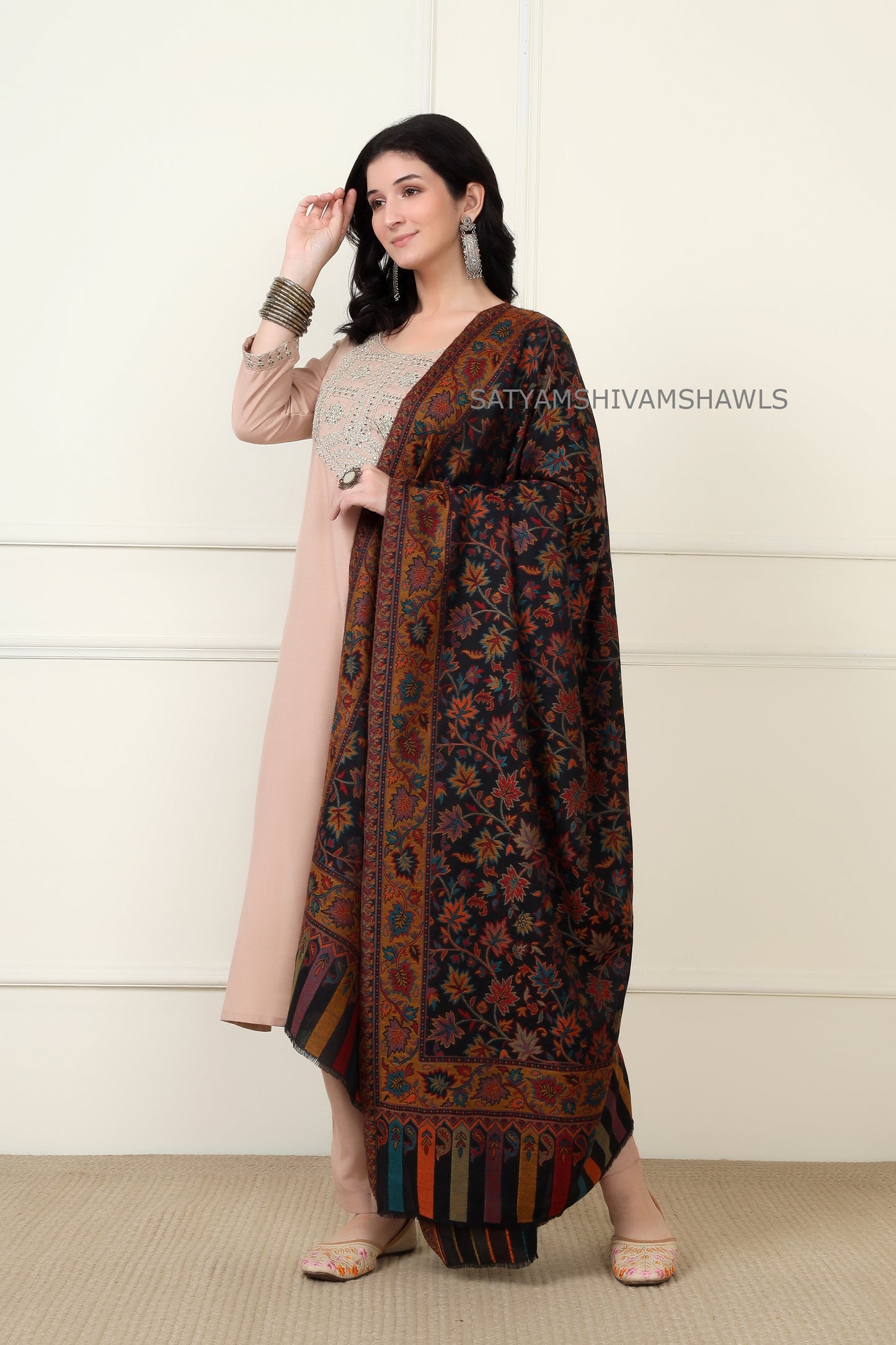 ETHNIC KASHMIRI CHINAR DESIGN KANI  SHAWL,  Soft And Warm,
