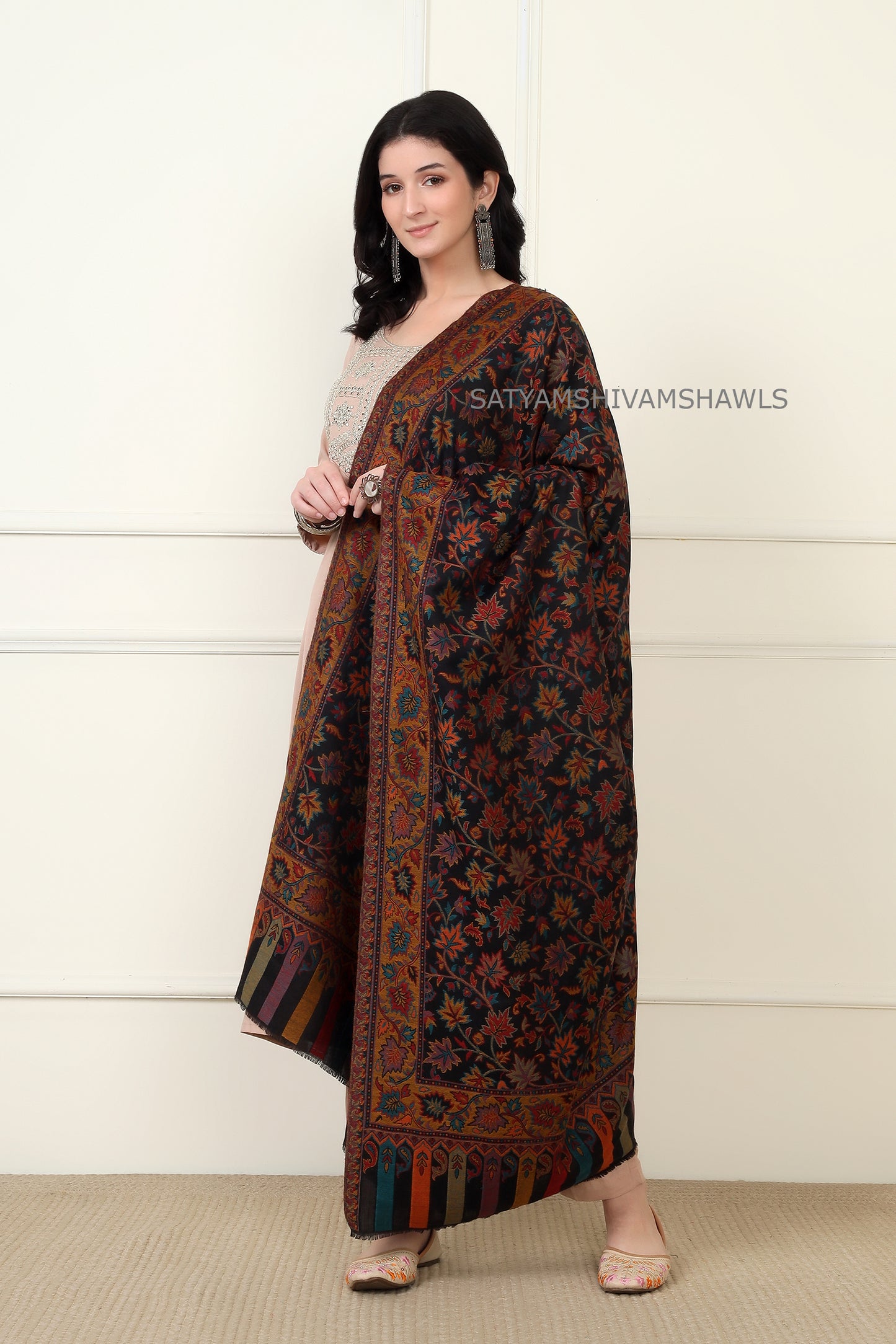 ETHNIC KASHMIRI CHINAR DESIGN KANI  SHAWL,  Soft And Warm,