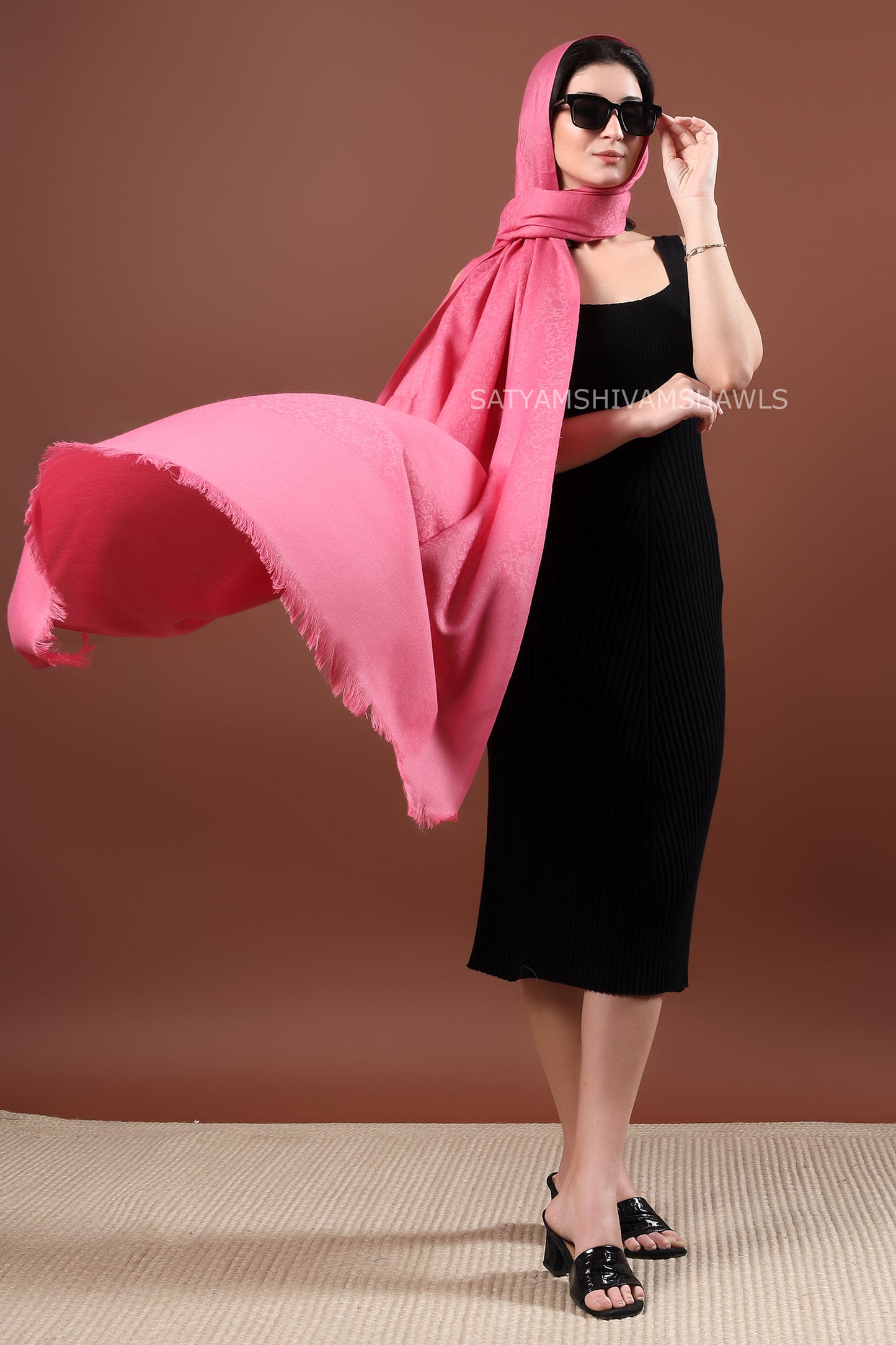 womens pure wool self design shawl,light weight and soft