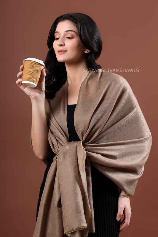 womens fine wool self design shawl,light and soft