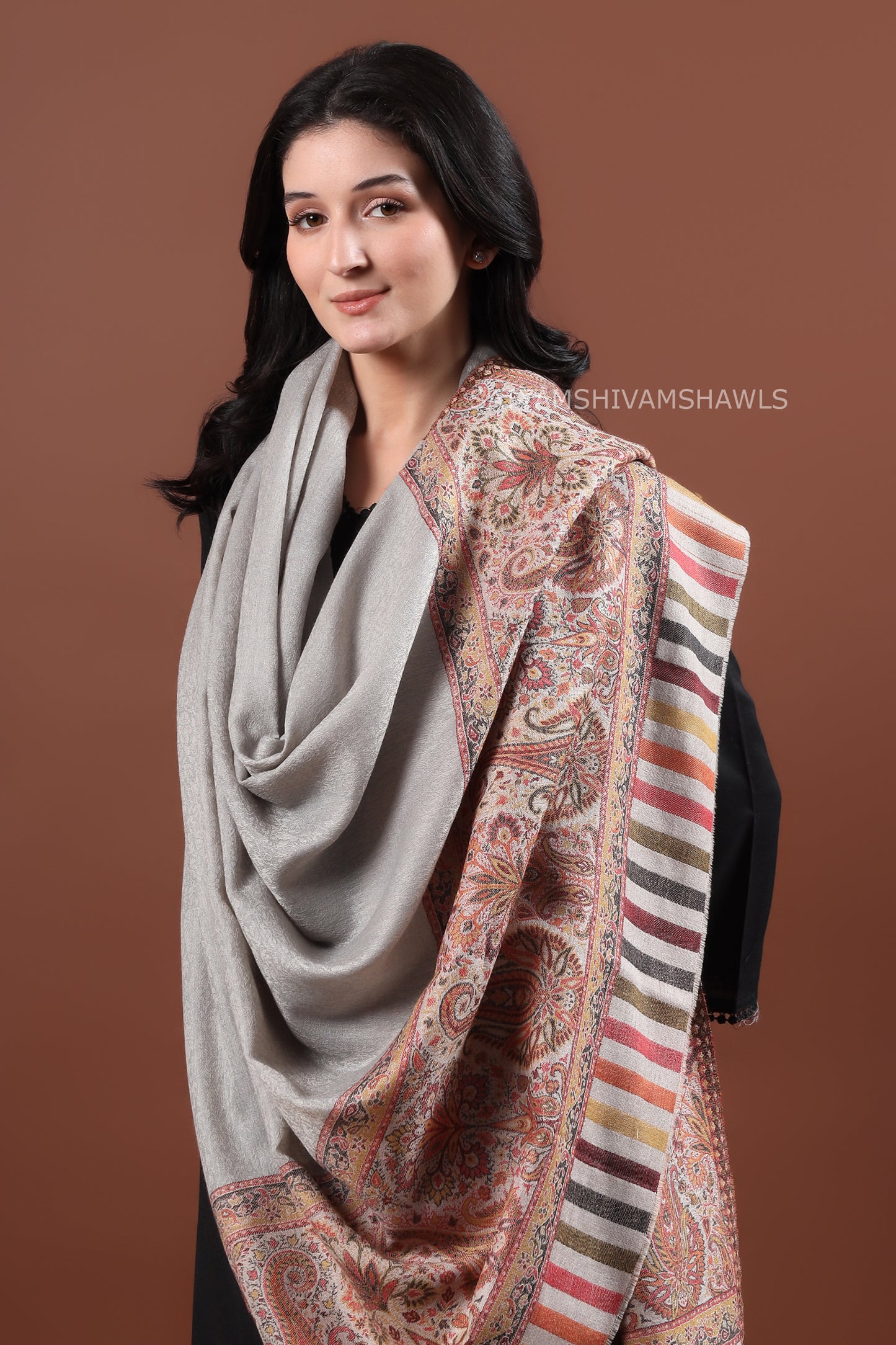 WOMENS EXTRA FINE WOOL SHAWL, WOVEN PALLA, AZTEC DESIGN,WARM AND LIGHT WEIGHT