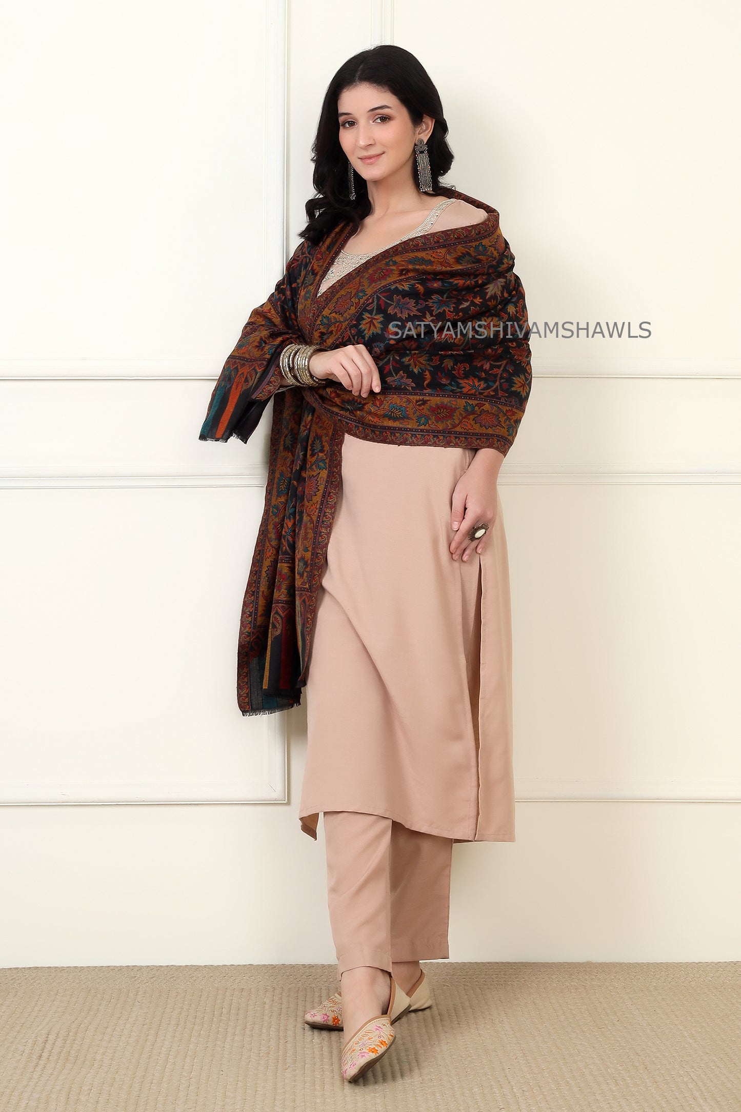 ETHNIC KASHMIRI CHINAR DESIGN KANI  SHAWL,  Soft And Warm,