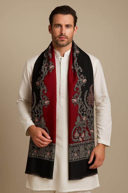 THE PASHMINA EMPRESS EXTRA FINE WOOL KANI STOLE,WARM & SOFT