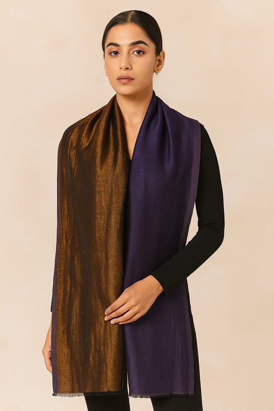 Twilight reversible Collection, Metallic Thread Weave, Fine Wool