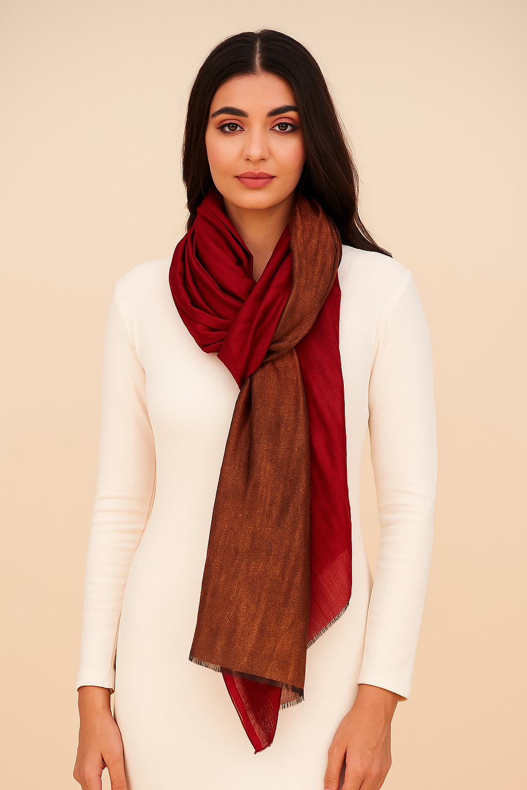 Twilight reversible Collection, Metallic Thread Weave, Fine Wool, marron ,gold