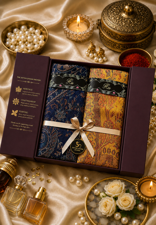 His And Her Set Of 100% pure wool shawls With Premium Gift Box Packaging,