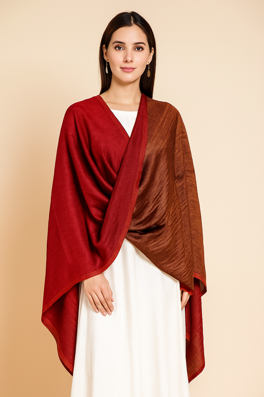 Twilight reversible Collection, Metallic Thread Weave, Fine Wool, marron ,gold