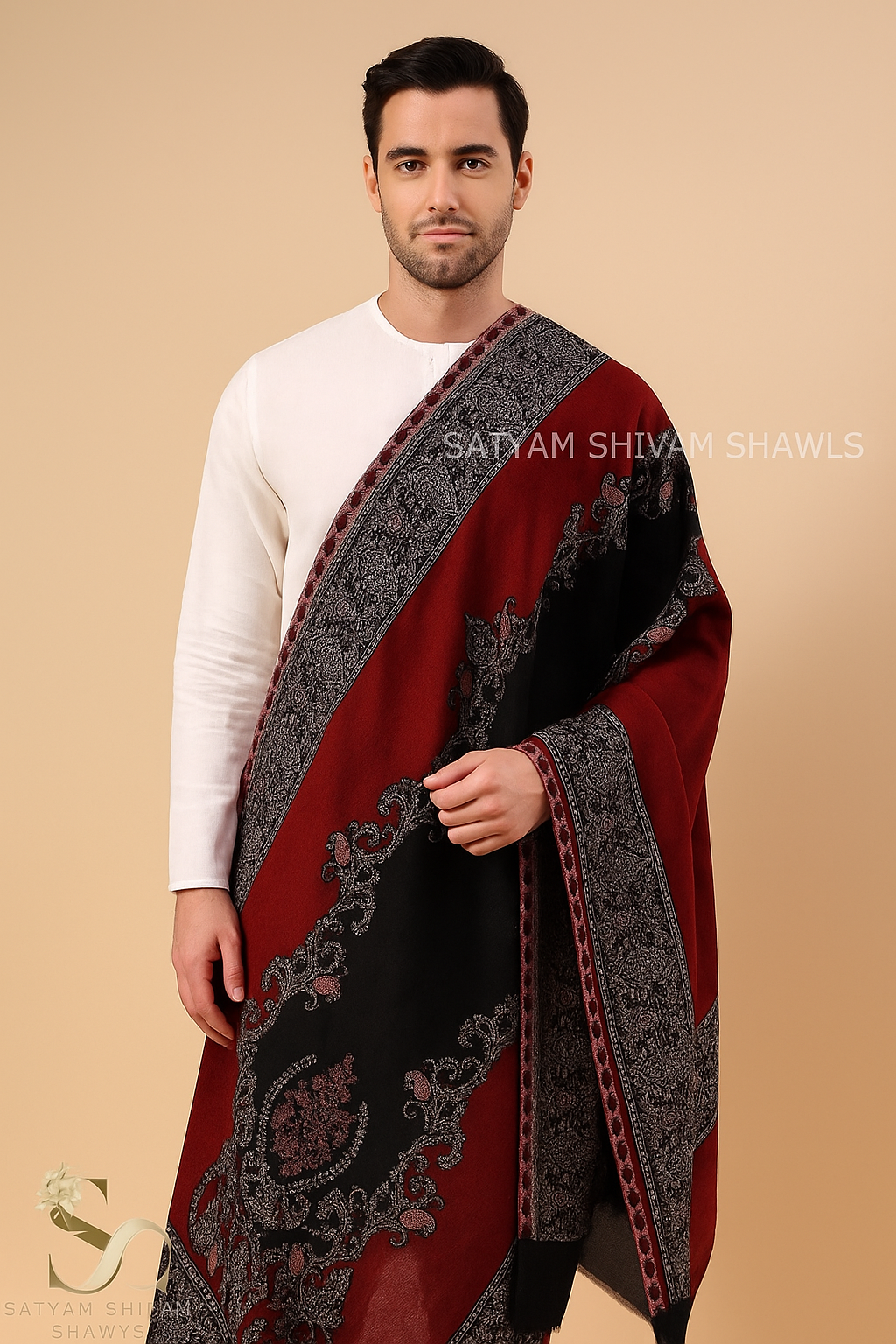 HIS AND HER SET OF FINE WOOL PASHMINA STOLES