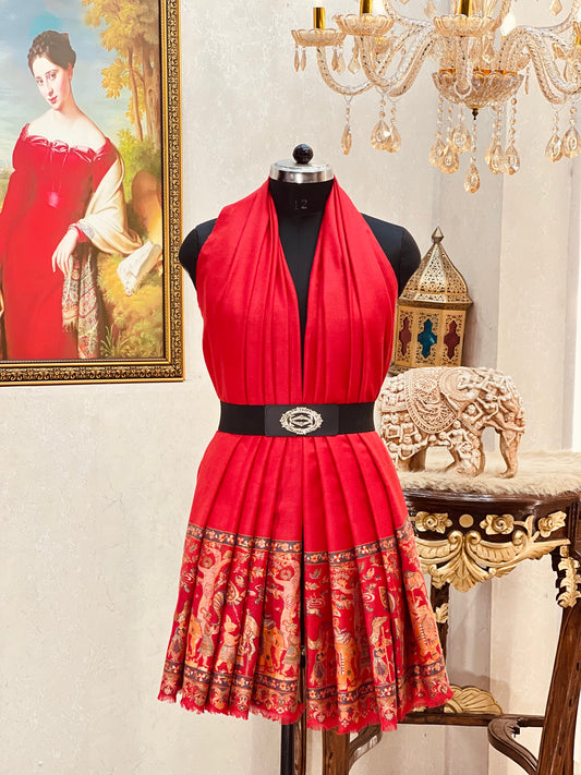 DHOLI PALLA KANI ZARI  WEAVE PURE WOOL  SHAWL,WARM AND SOFT,KASHMIRI MEHROON