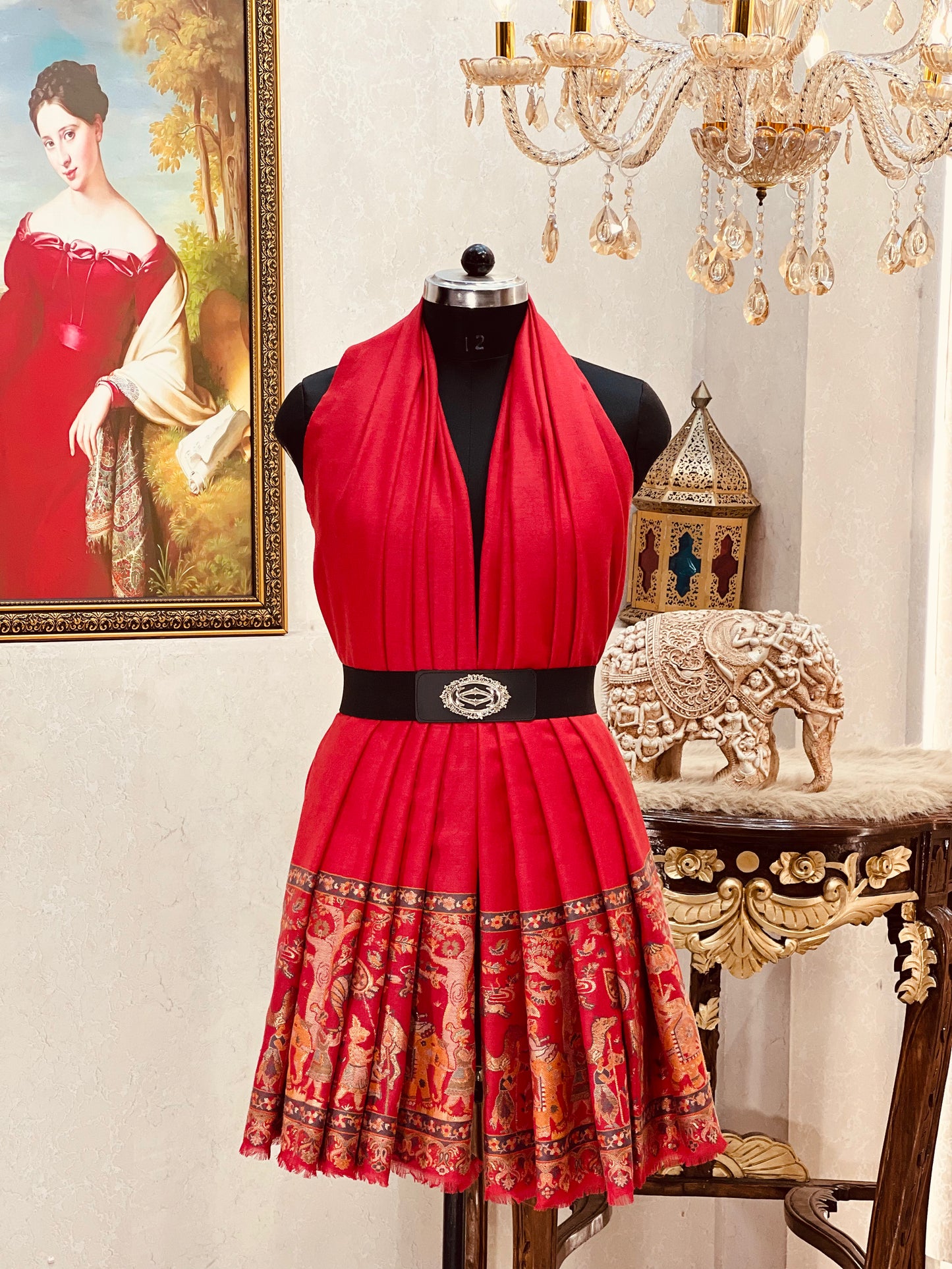 DHOLI PALLA KANI ZARI  WEAVE PURE WOOL  SHAWL,WARM AND SOFT,KASHMIRI MEHROON