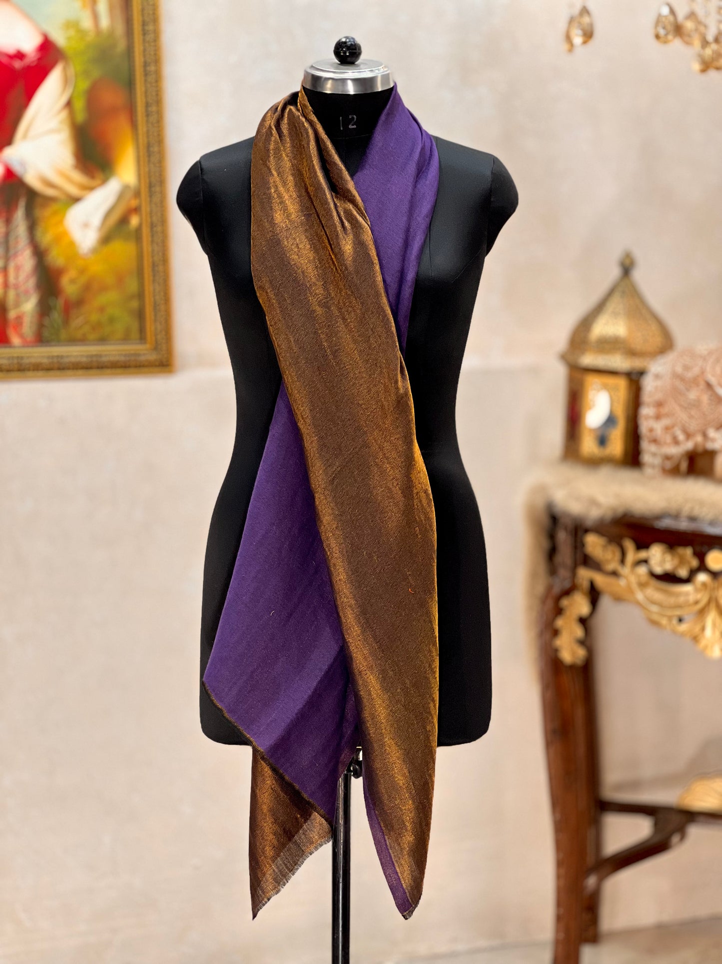 Twilight reversible Collection, Metallic Thread Weave, Fine Wool