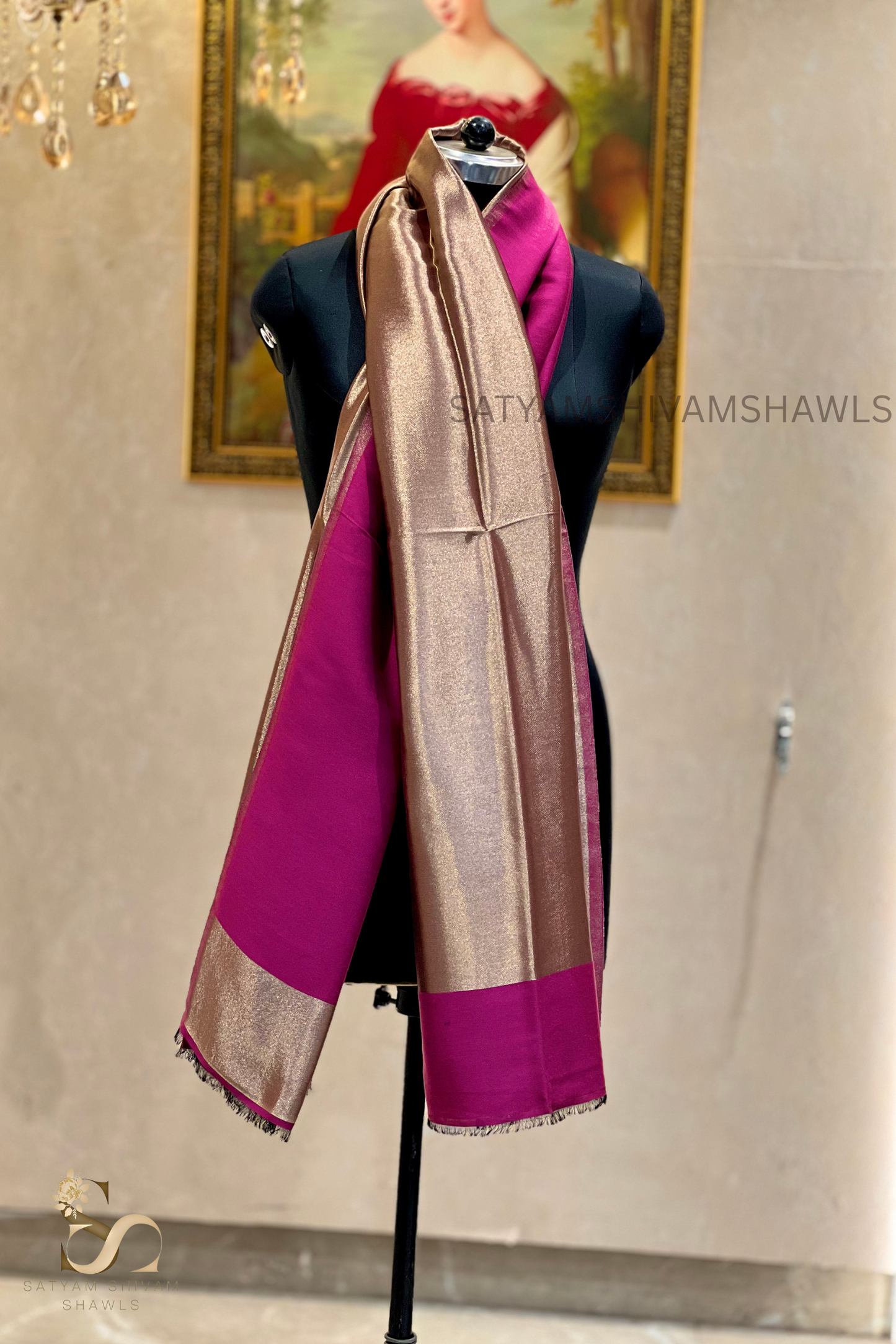moonlight zari reversible shawl,