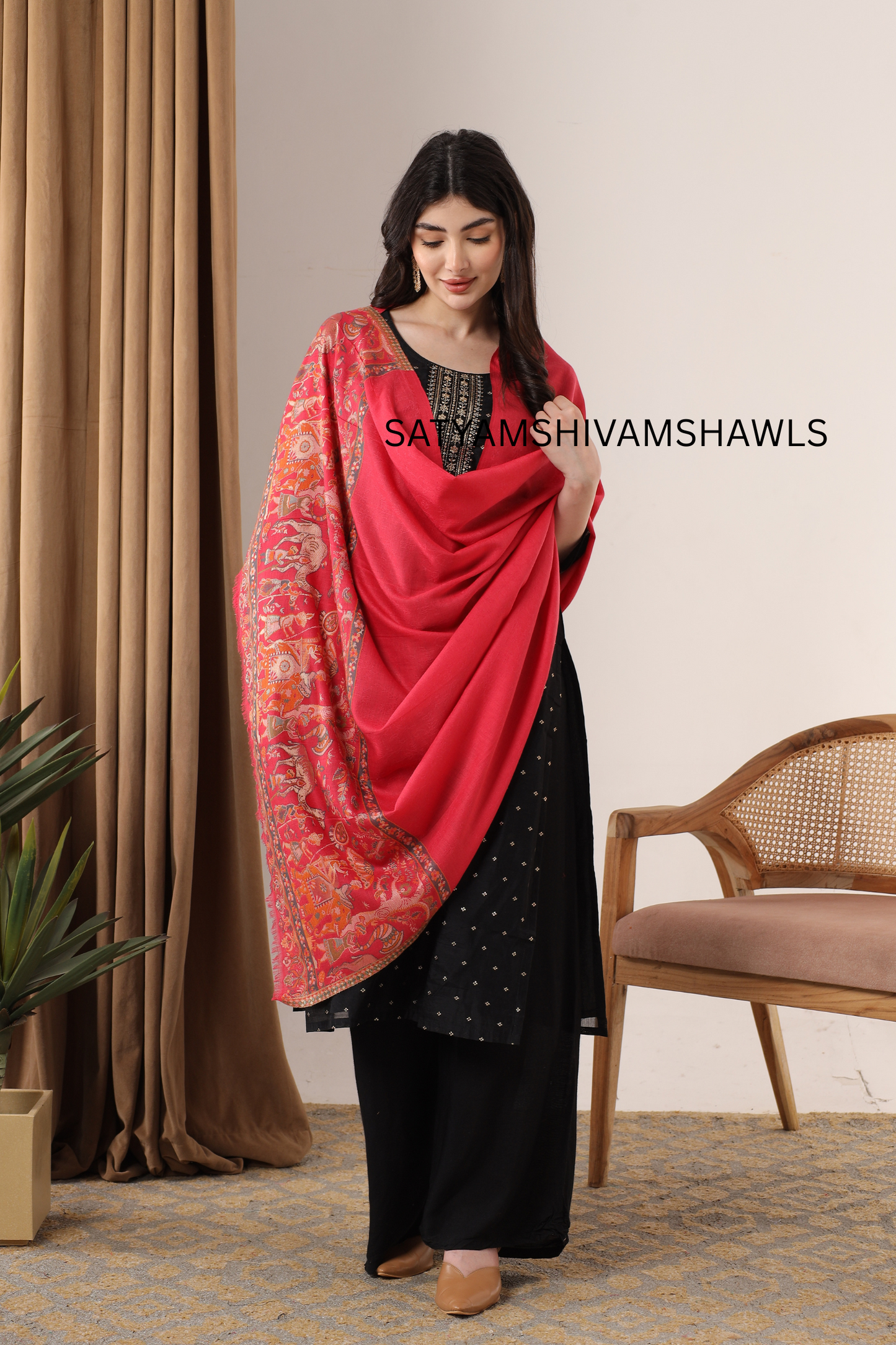 ZARI MOONLIGHT KANI WEAVE PURE WOOL PALLA SHAWL,WARM AND SOFT,