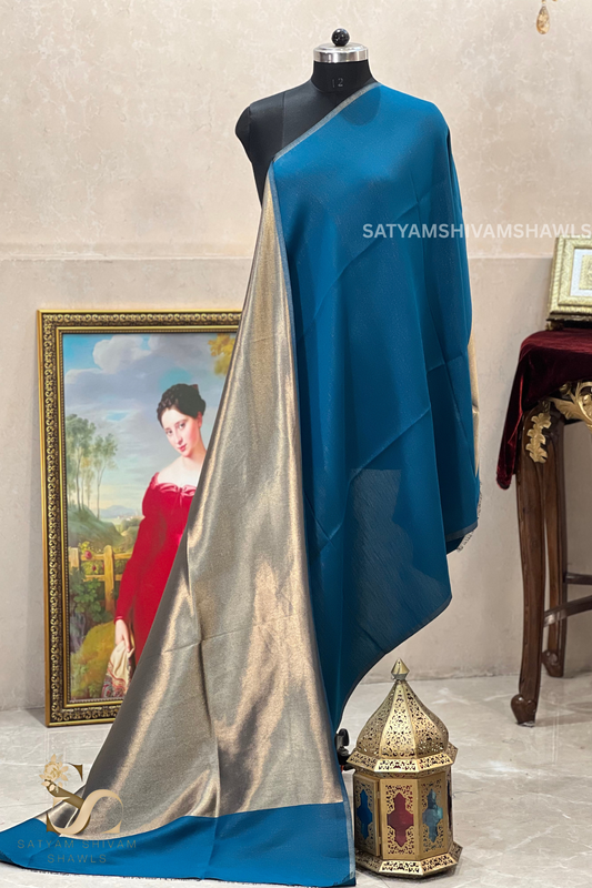 Noor-e-zari twilight reversible shawl,black