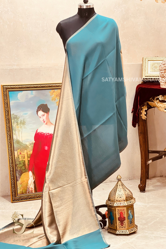 Noor-e-zari twilight reversible shawl,black