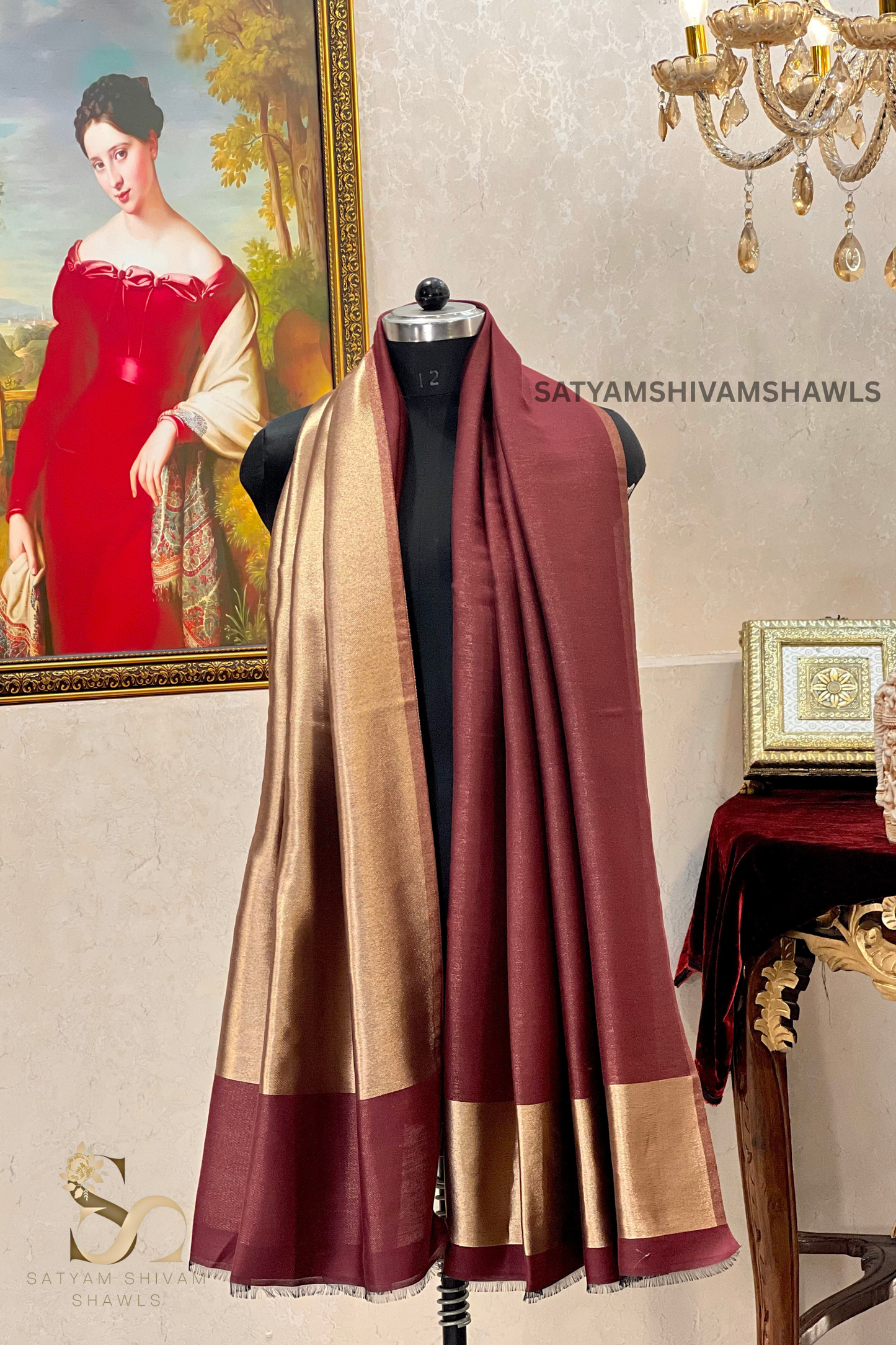 Noor-e-zari twilight reversible shawl,