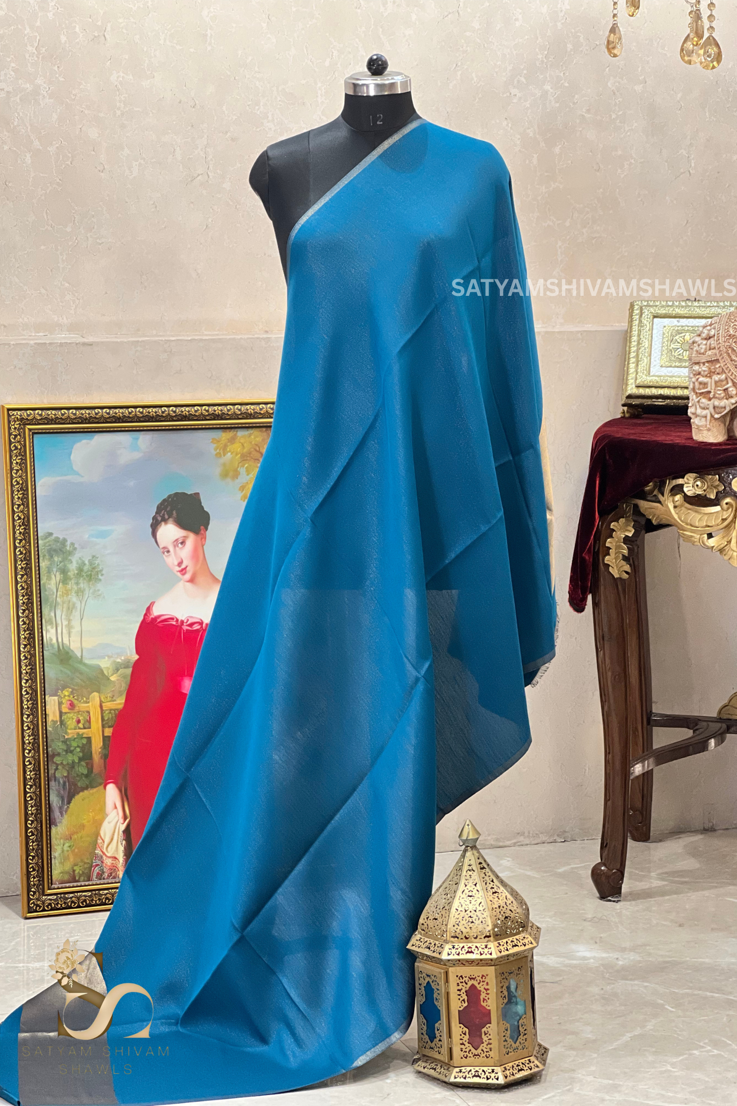 Noor-e-zari twilight reversible shawl,black