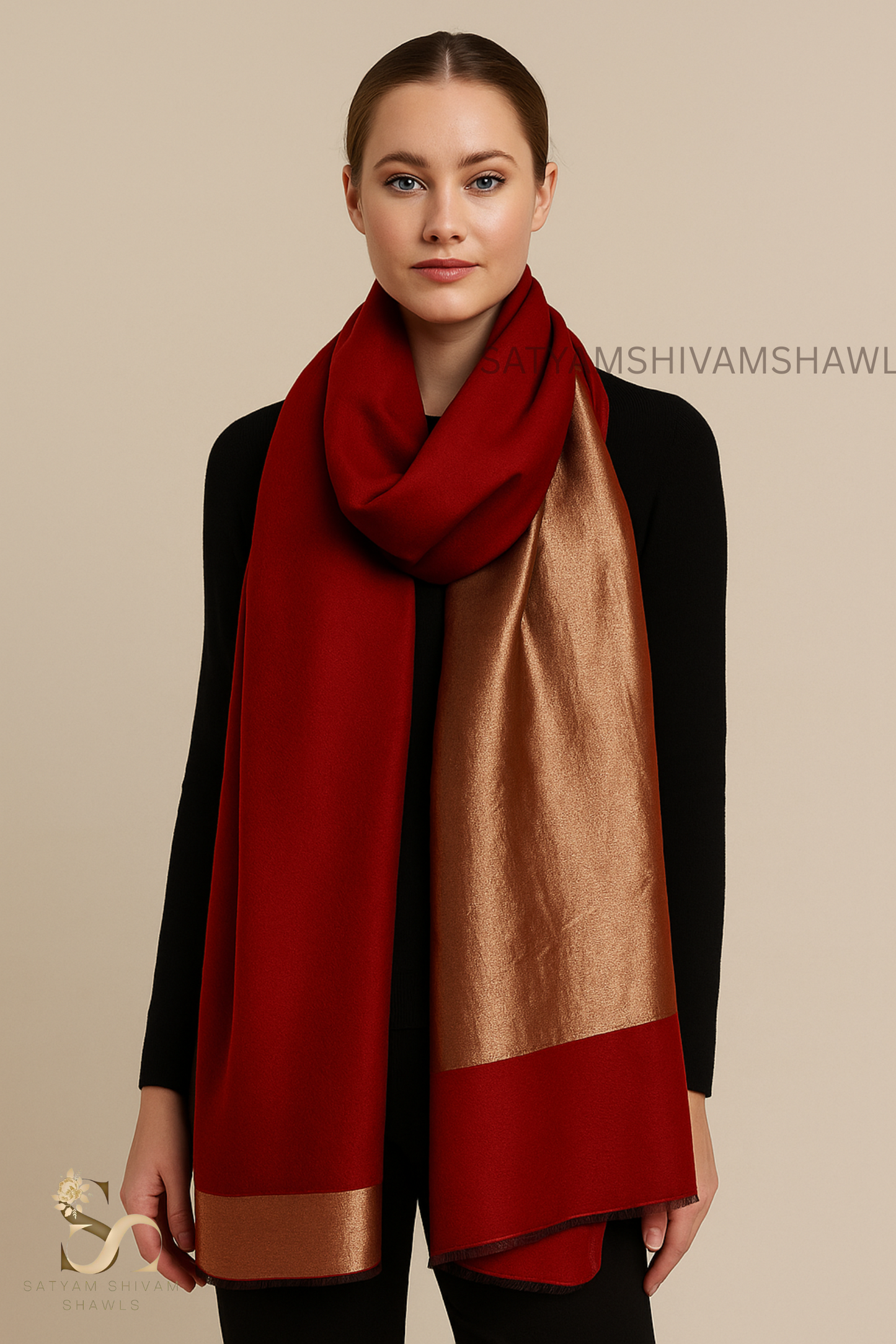 moonlight zari reversible shawl, mehroon
