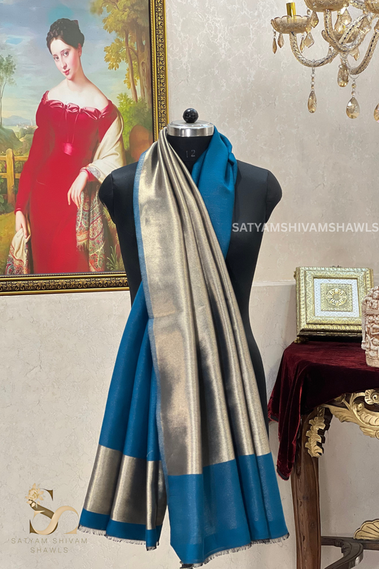 Noor-e-zari twilight reversible shawl,black