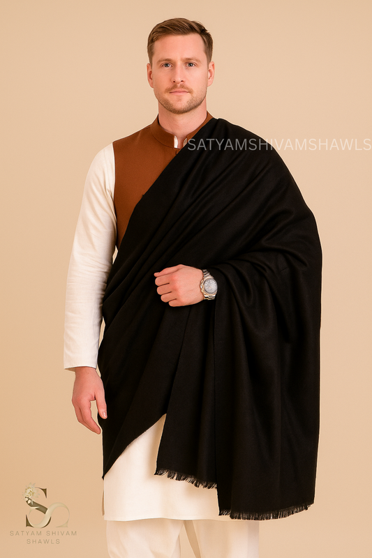 PASHMINA WOOL MENS LOHI SHAWL , SOFT, WARM AND LIGHT WEIGHT,BIG SIZE