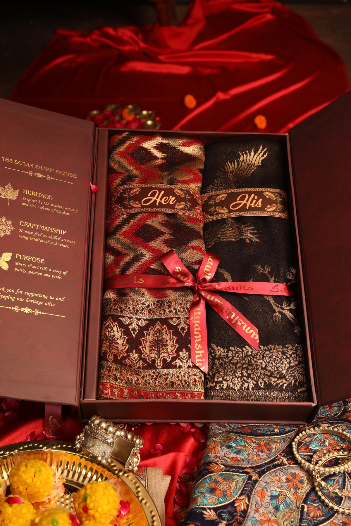 A Pair of Elegance His & Her | Moonlight stoles with premium packaging