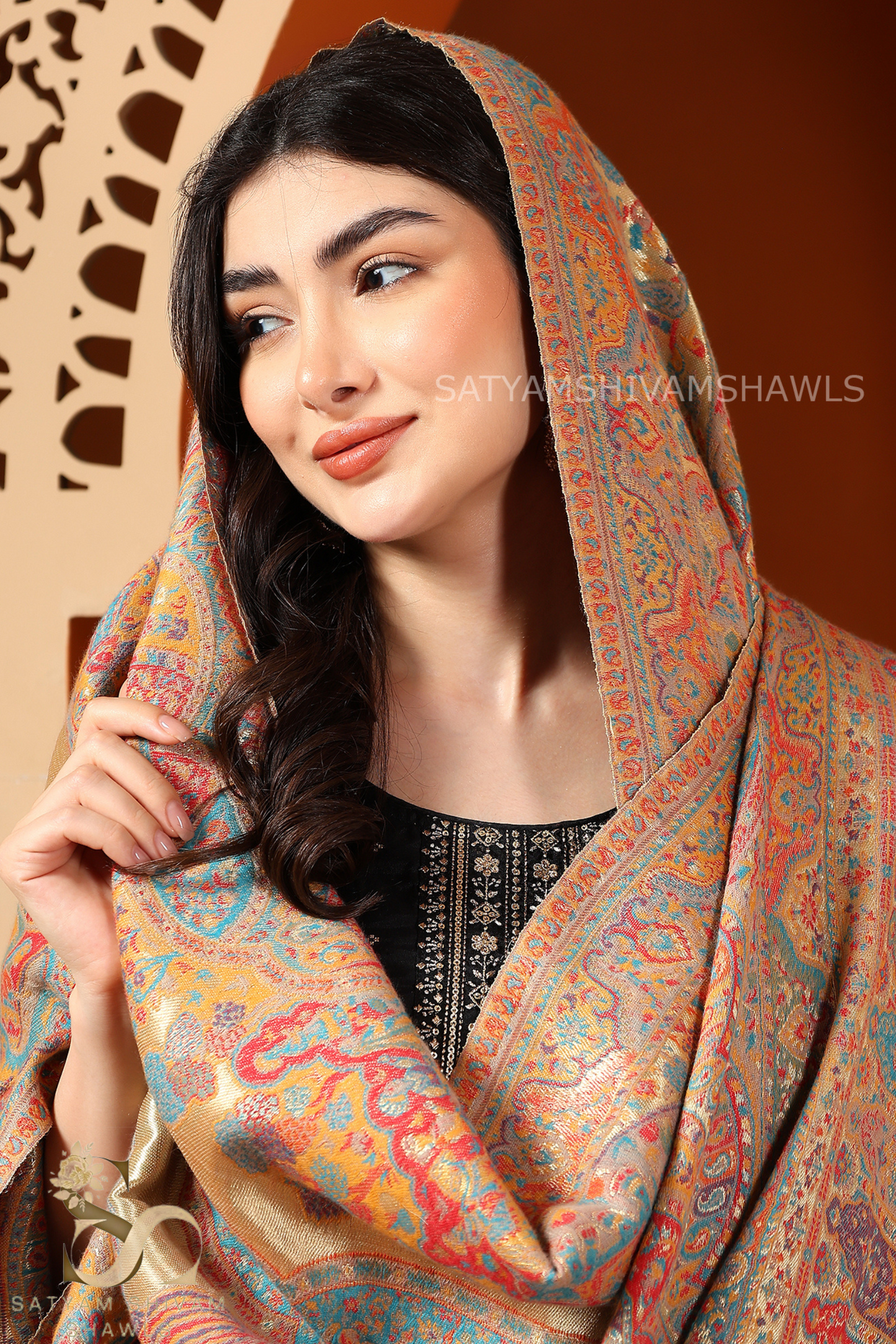 MOONLIGHT FINE WOOL DARBAR ,TWILIGHT MULTICOLOR SHAWL