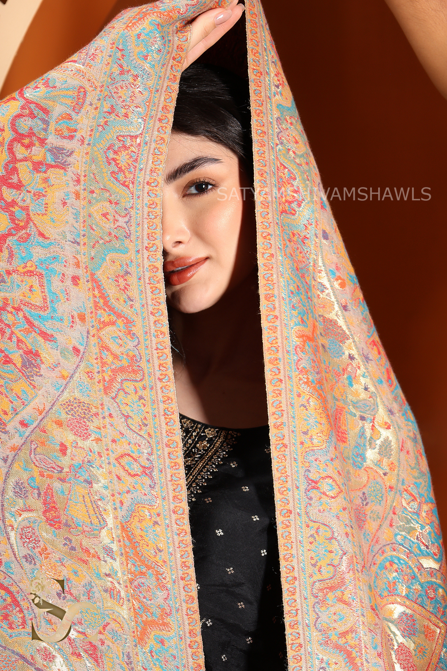 MOONLIGHT FINE WOOL DARBAR ,TWILIGHT MULTICOLOR SHAWL